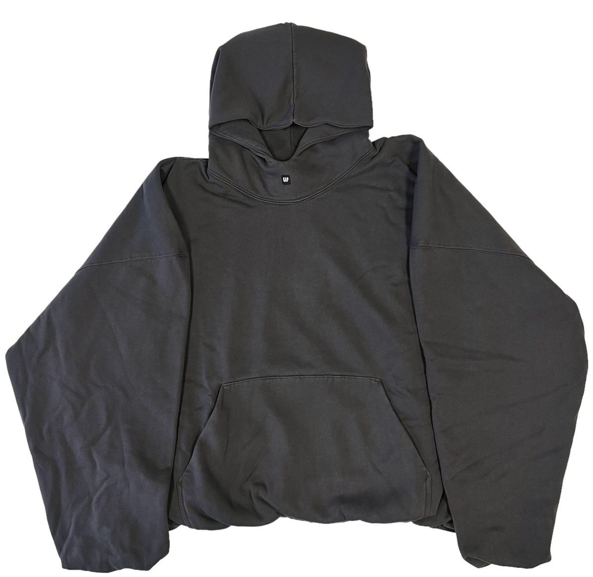 image of Yeezy X Gap Engineered By Balenciaga “Logo Hoodie” in Dark Grey, Men's (Size XL)