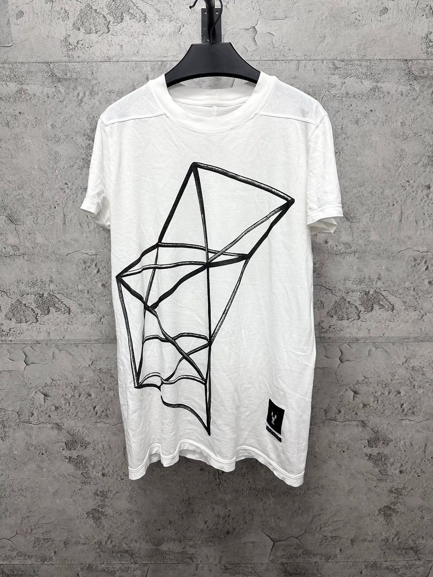 Rick Owens rick owens geometric white short sleeve tee Size S / US 4 / IT 40 - 1 Thumbnail