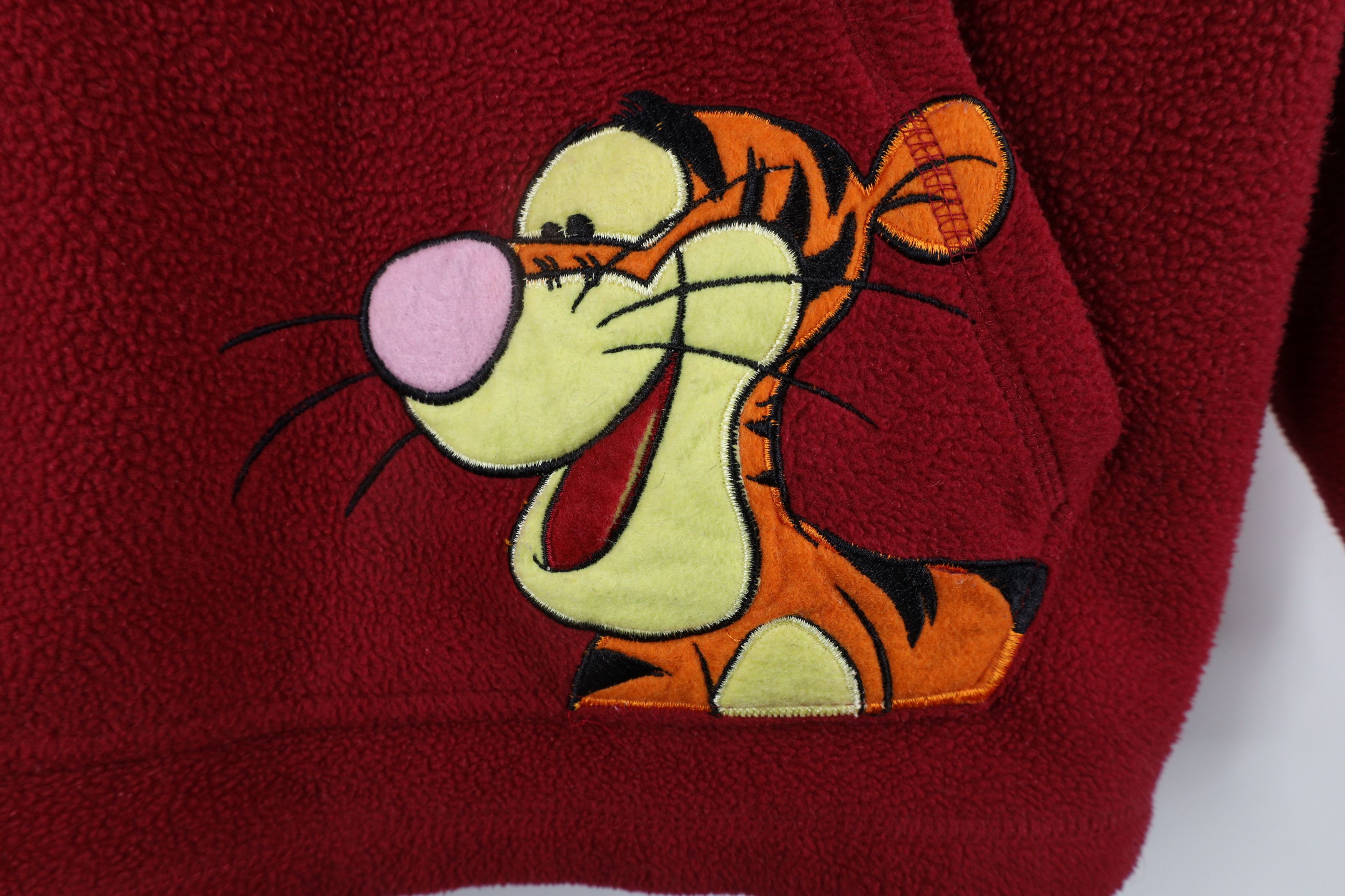 Disney × Vintage Vintage 90s Disney Winnie the Pooh Tigger Fleece Hoodie Red Size M / US 6-8 / IT 42-44 - 5 Thumbnail