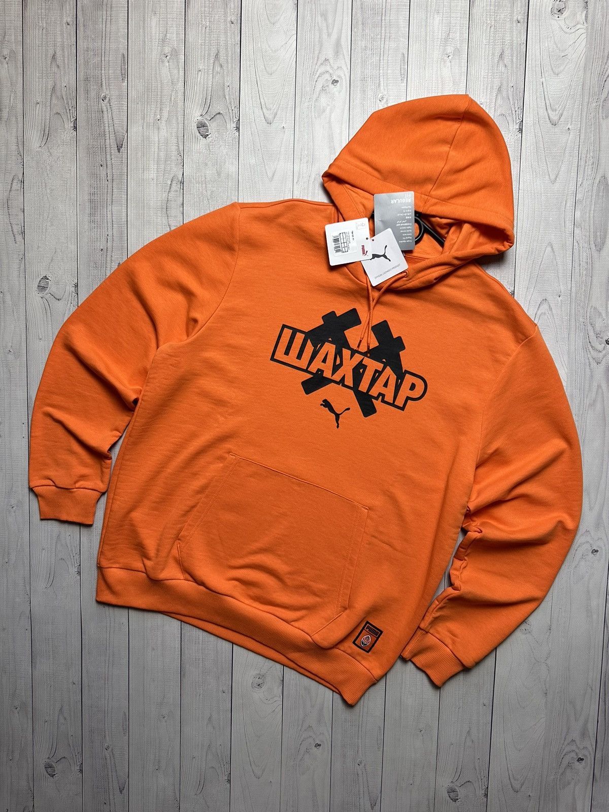 FC Shakhtar Donetsk soccer hoodie puma big logo orange ML