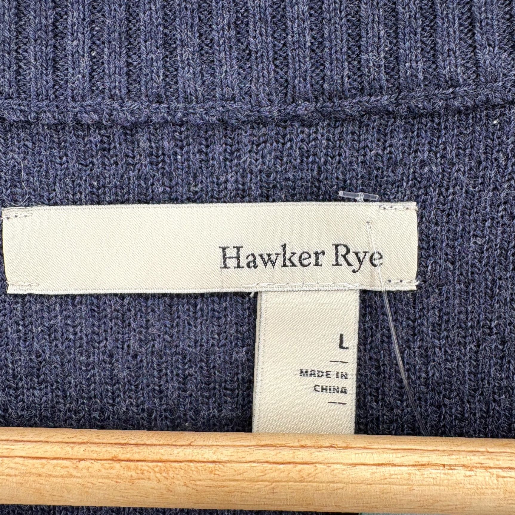 Vintage Hawker Rye Sweater Mens Large Navy Joshua Thermal Crewneck Waffle Knit Pullover Size US L / EU 52-54 / 3 - 4 Thumbnail