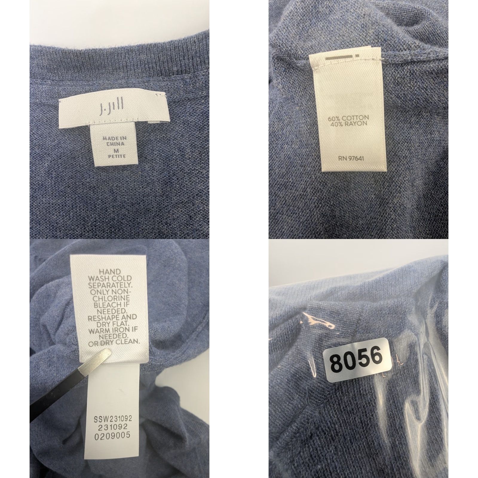 J. Jill J. Jill Cardigan Sweater Women Medium Petite Heather Blue Knit Cardigan Bohemian Travel Lightweight Poplin? Size M / US 6-8 / IT 42-44 - 8 Thumbnail