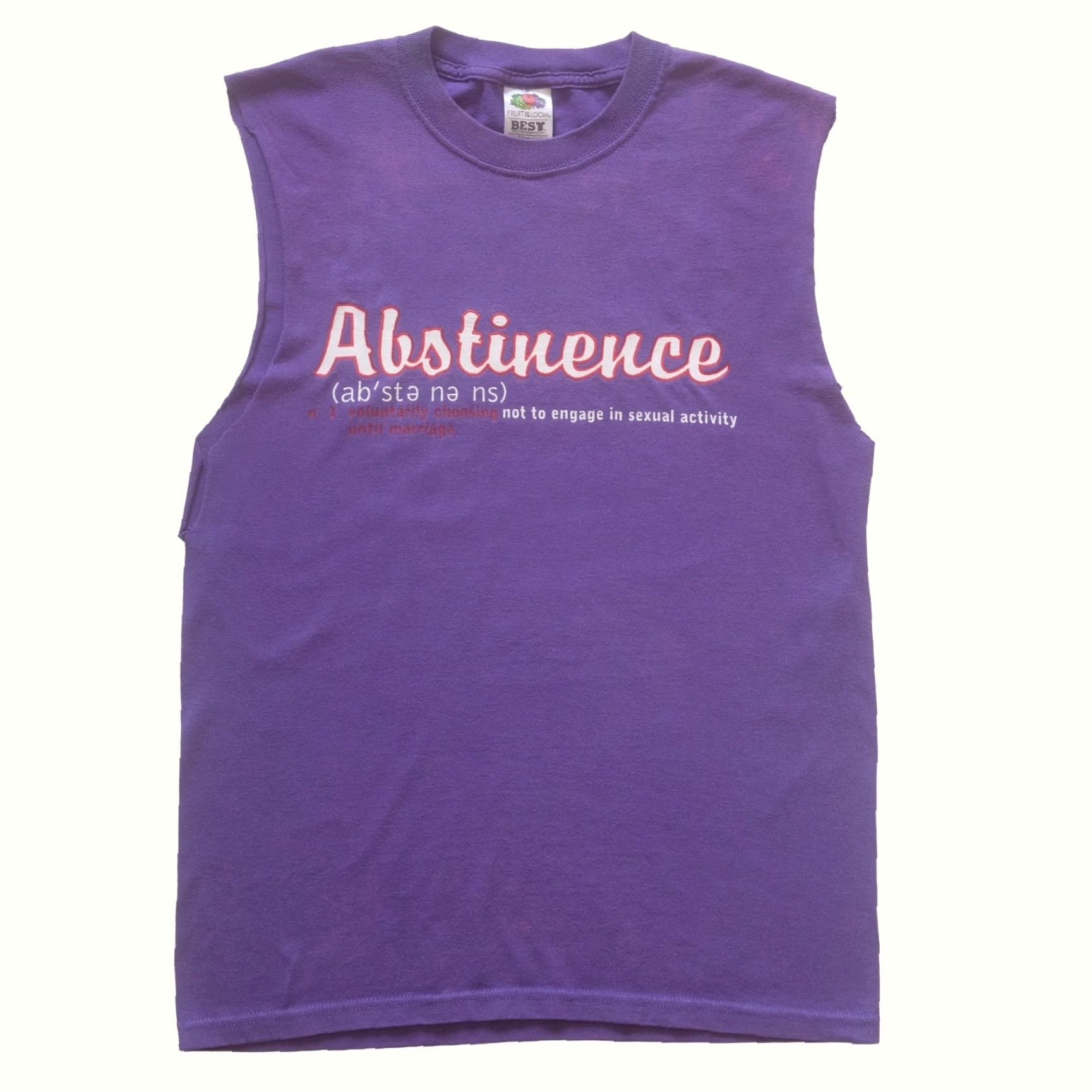 Fruit Of The Loom VINTAGE Fruit of the Loom 90s T-Shirt Tank S Mens Purple Cotton Crew Neck Short Sleeve Size US S / EU 44-46 / 1 - 2 Thumbnail