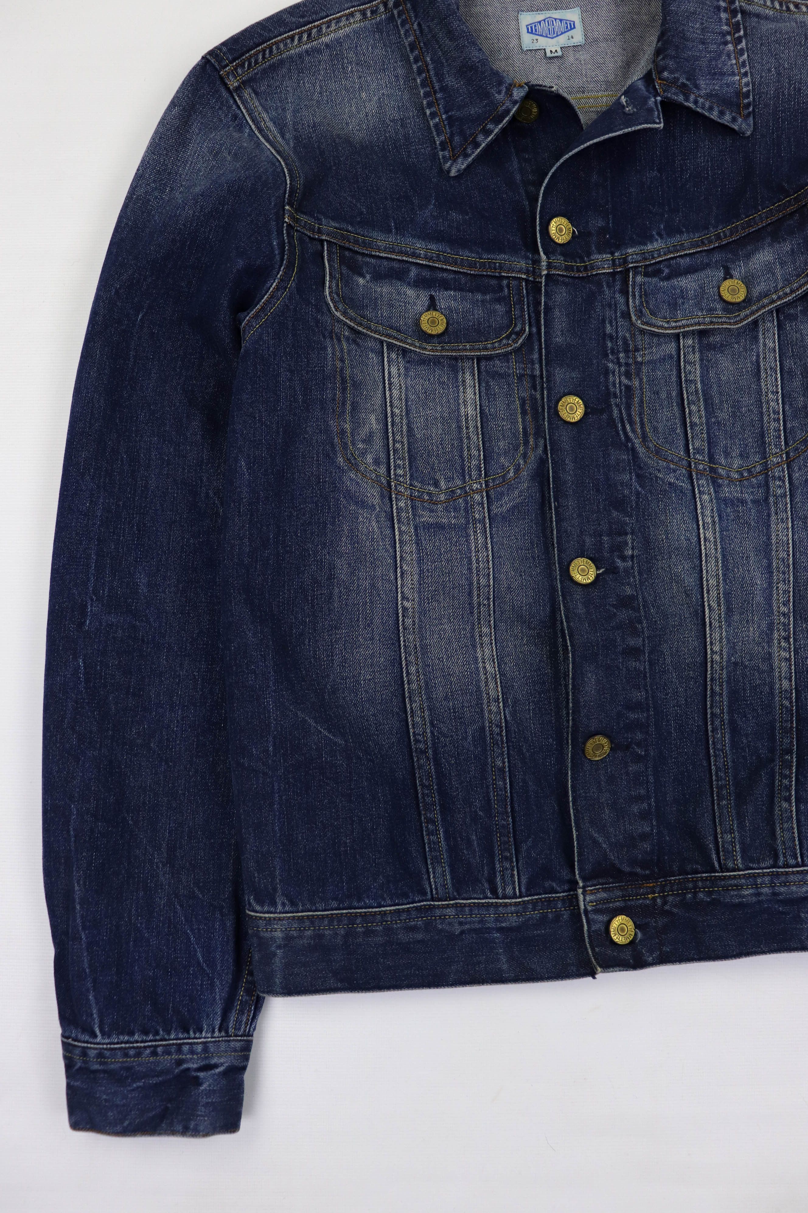 Emmett Emmett Bob Denim Used Indigo Blue Jeans Trucker Rider Jacket Size US M / EU 48-50 / 2 - 4 Thumbnail