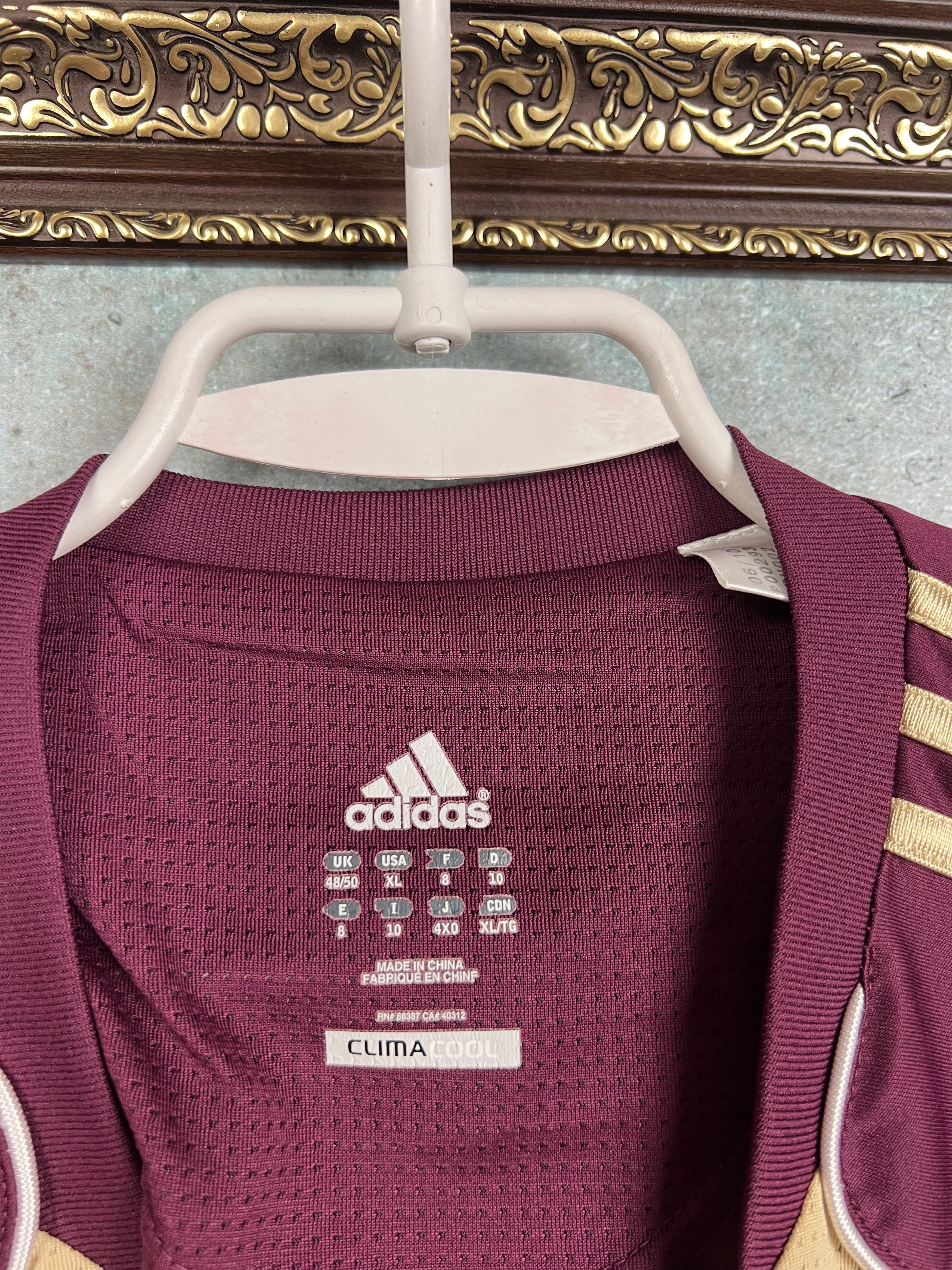 Adidas Lyon Special football shirt Soccer Burgundy Jersey Trikot Size US XXL / EU 58 / 5 - 6 Thumbnail