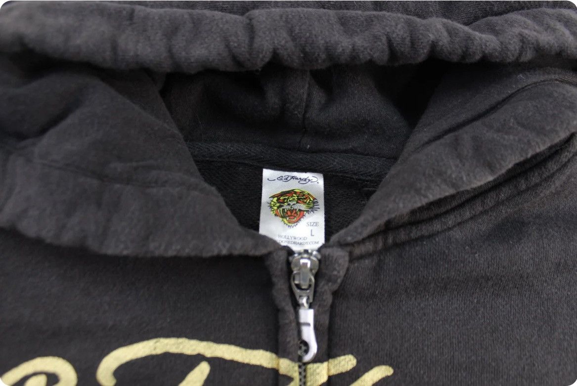 Ed Hardy Women's Ed Hardy by Christian Audigier Graphic Zip Up Hoodie Size L / US 10 / IT 46 - 3 Thumbnail