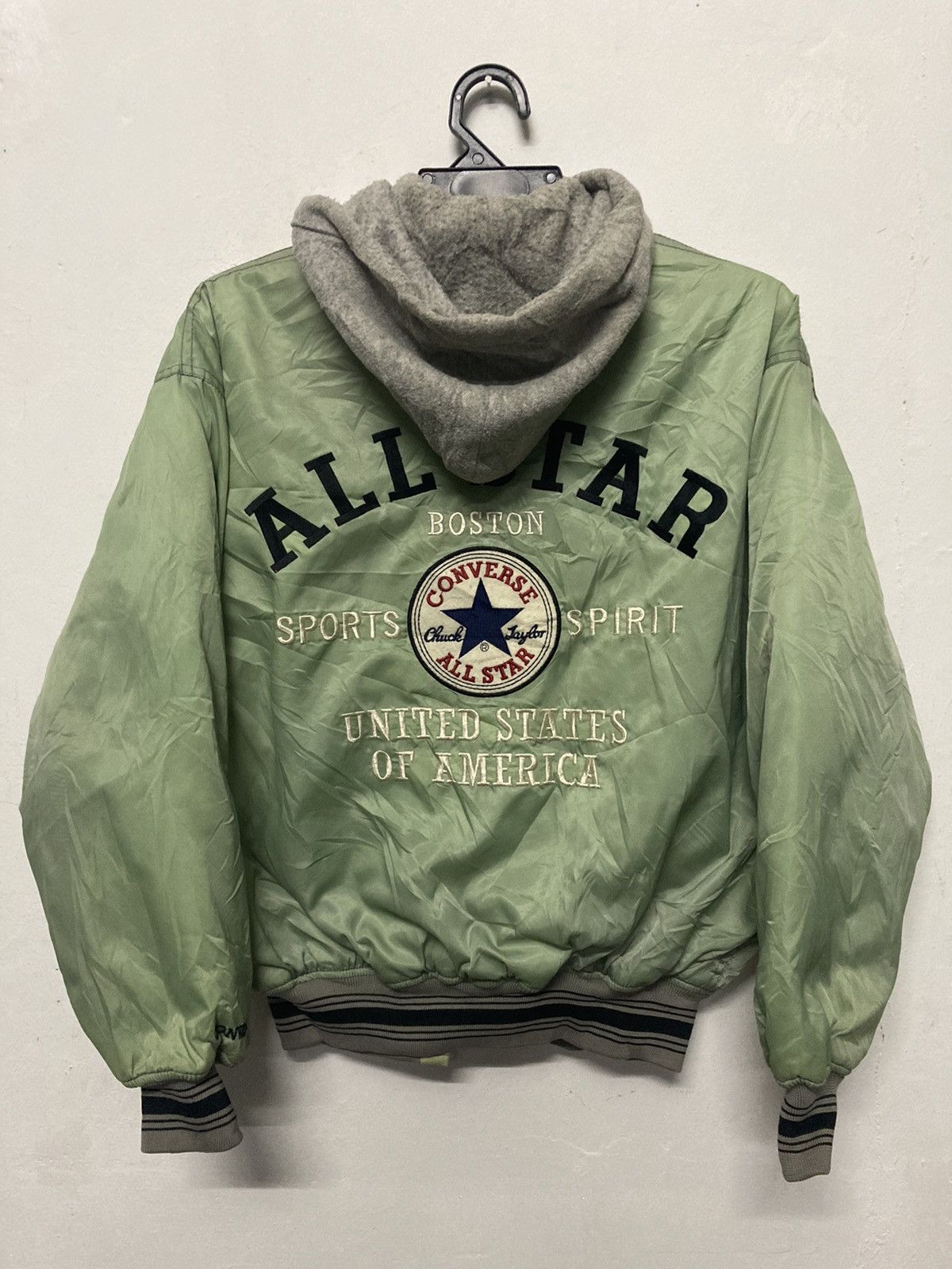 Converse Vintage Converse All Star Boston USA Hooded Bomber Jacket Size US L / EU 52-54 / 3 - 1 Thumbnail