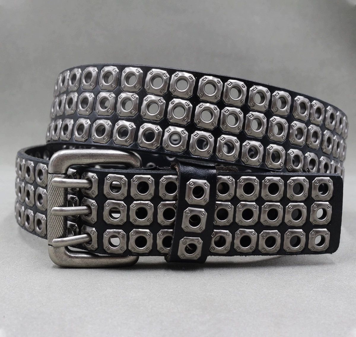 Japanese Brand × Vintage Retro punk square rivet leather rock grunge belt Size ONE SIZE - 1 Thumbnail