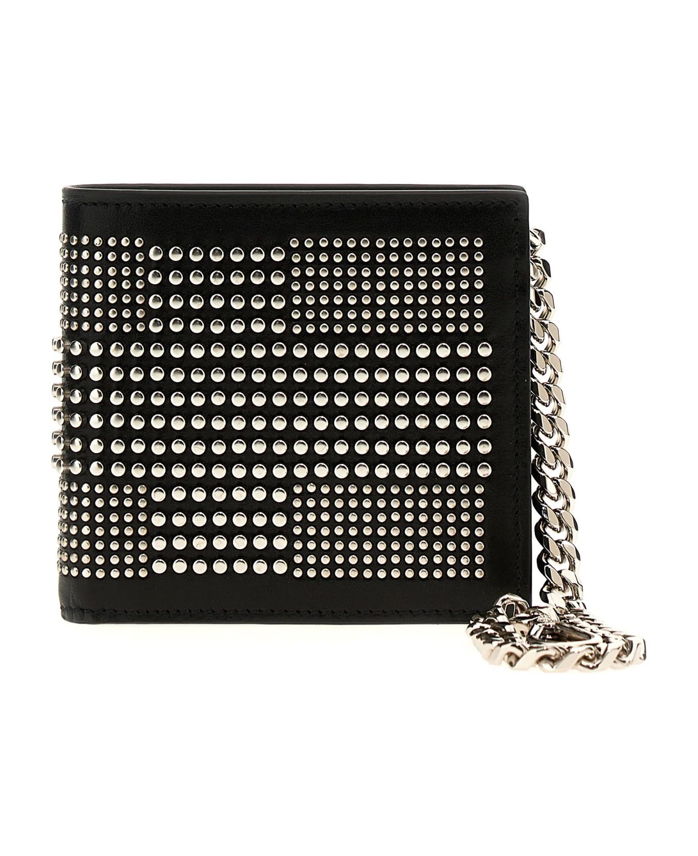 Alexander McQueen ALEXANDER MCQUEEN studded black leather wallet with chain q Size ONE SIZE - 1 Thumbnail