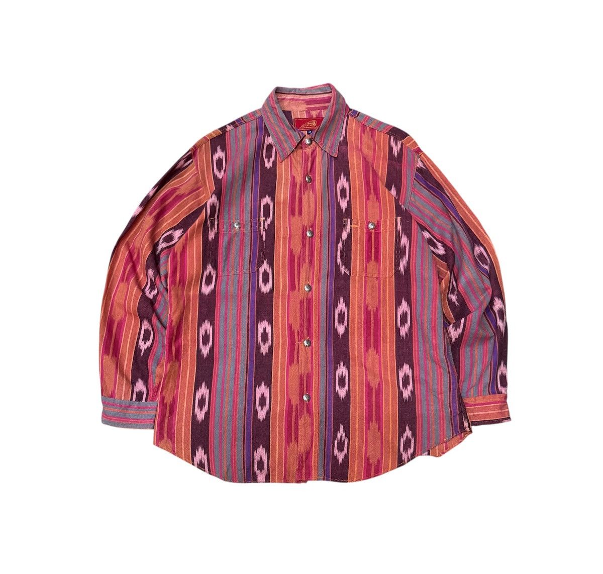 Indian Motorcycle × Japanese Brand × Vintage Vintage Indian Motorcycle Navajo Pattern Party Shirt Size US L / EU 52-54 / 3 - 1 Thumbnail