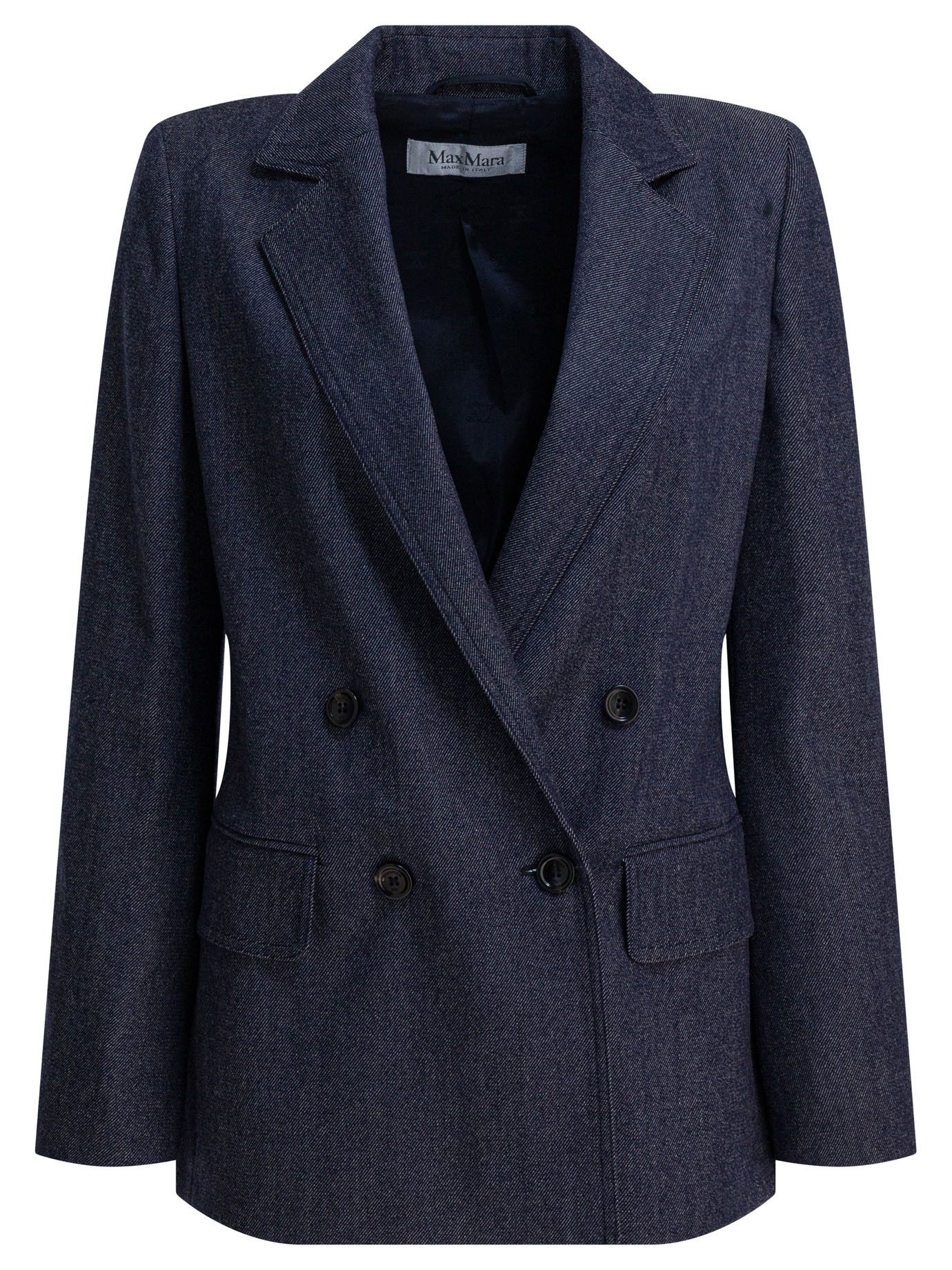 Max Mara Denim-Effect Double-Breasted Blazer Size XS / US 0-2 / IT 36-38 - 1 Thumbnail