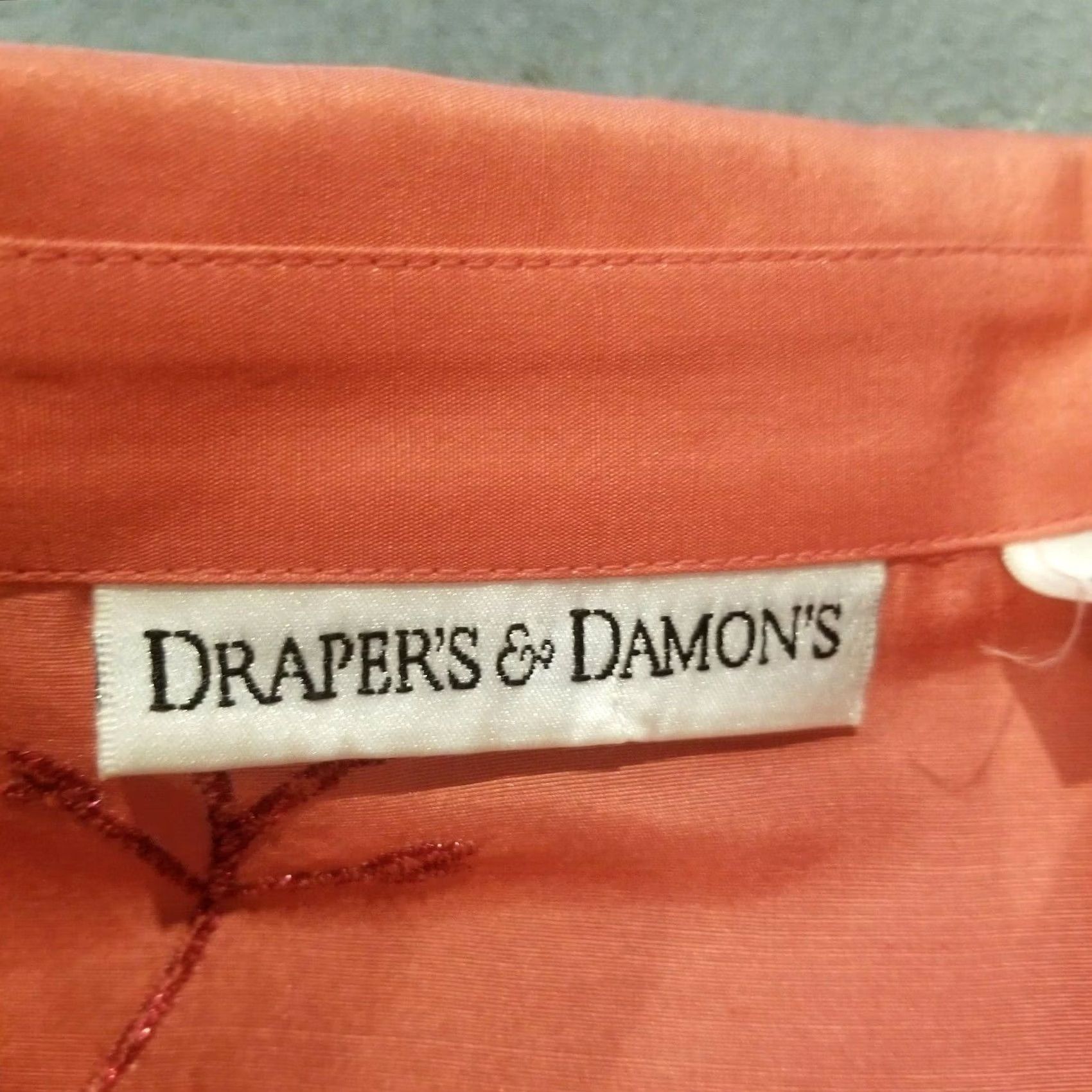 Vintage Draper's & Damon's Button Up Floral Embroidered Silk Shirt 3/4 Sleeve Size 20 Pink Women's Vintage-Not - (remove) Size 3XL / US 20-22 - 4 Thumbnail