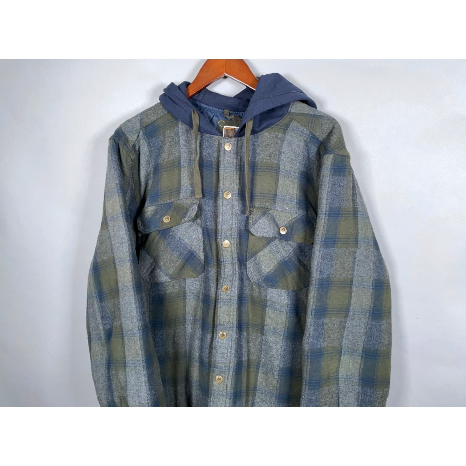 Vintage Legendary Whitetails Outfitters Flannel Shirt Jacket Adult XL Gray Plaid Hooded Size US XL / EU 56 / 4 - 3 Thumbnail