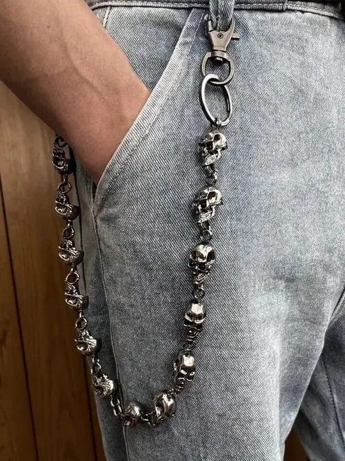 Jewelry Pocket Chain Skull Punk Rock Link Gothic Death Wallet Demon Size ONE SIZE - 1 Thumbnail