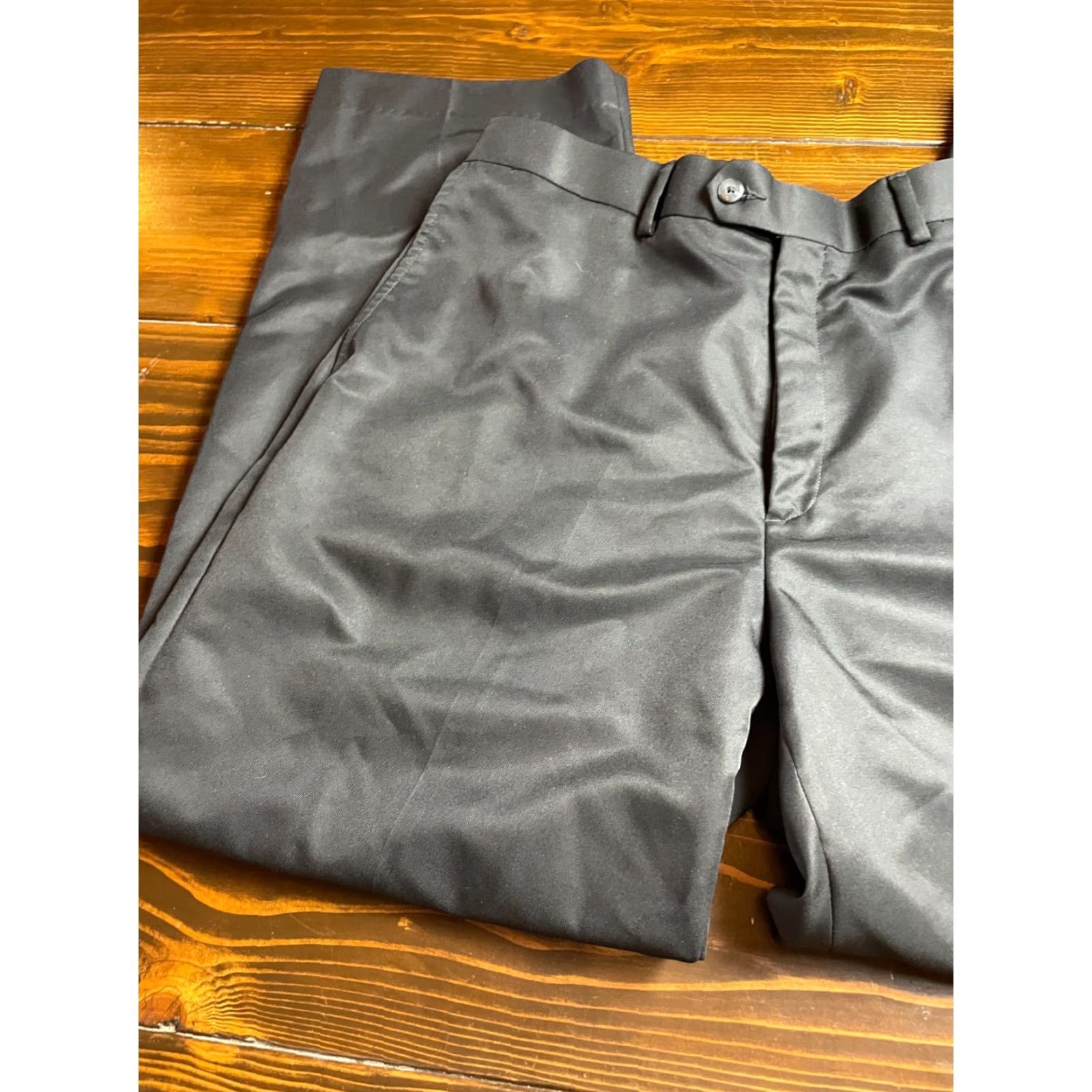 Croft & Barrow Croft & Barrow Dress Pants Men's 36X32 Black Silky Straight Cut Pockets Size US 36 / EU 52 - 4 Thumbnail