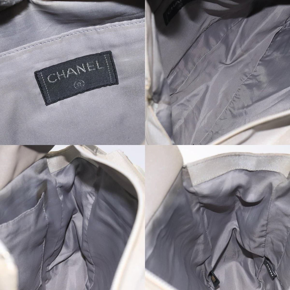 Chanel Chanel Tote Bag Pvc Canvas Greige Silver CC Size ONE SIZE - 6 Thumbnail