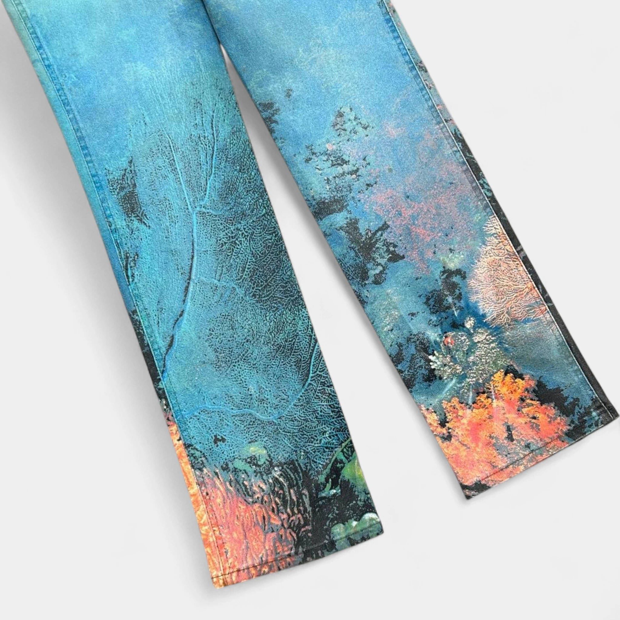 Roberto Cavalli Cavalli 1998 Coral Reef Turquoise Jeans Size 26" / US 2 / IT 38 - 7 Thumbnail