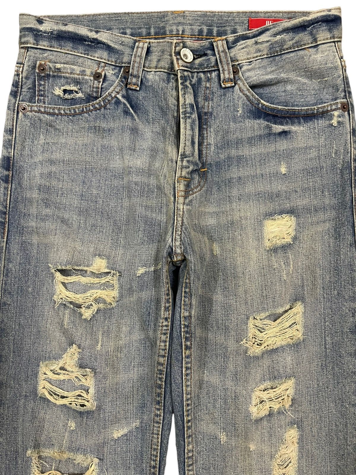 14th Addiction Vintage Japanese Brand Blue Wash Style Distressed Jeans Size US 31 - 3 Thumbnail