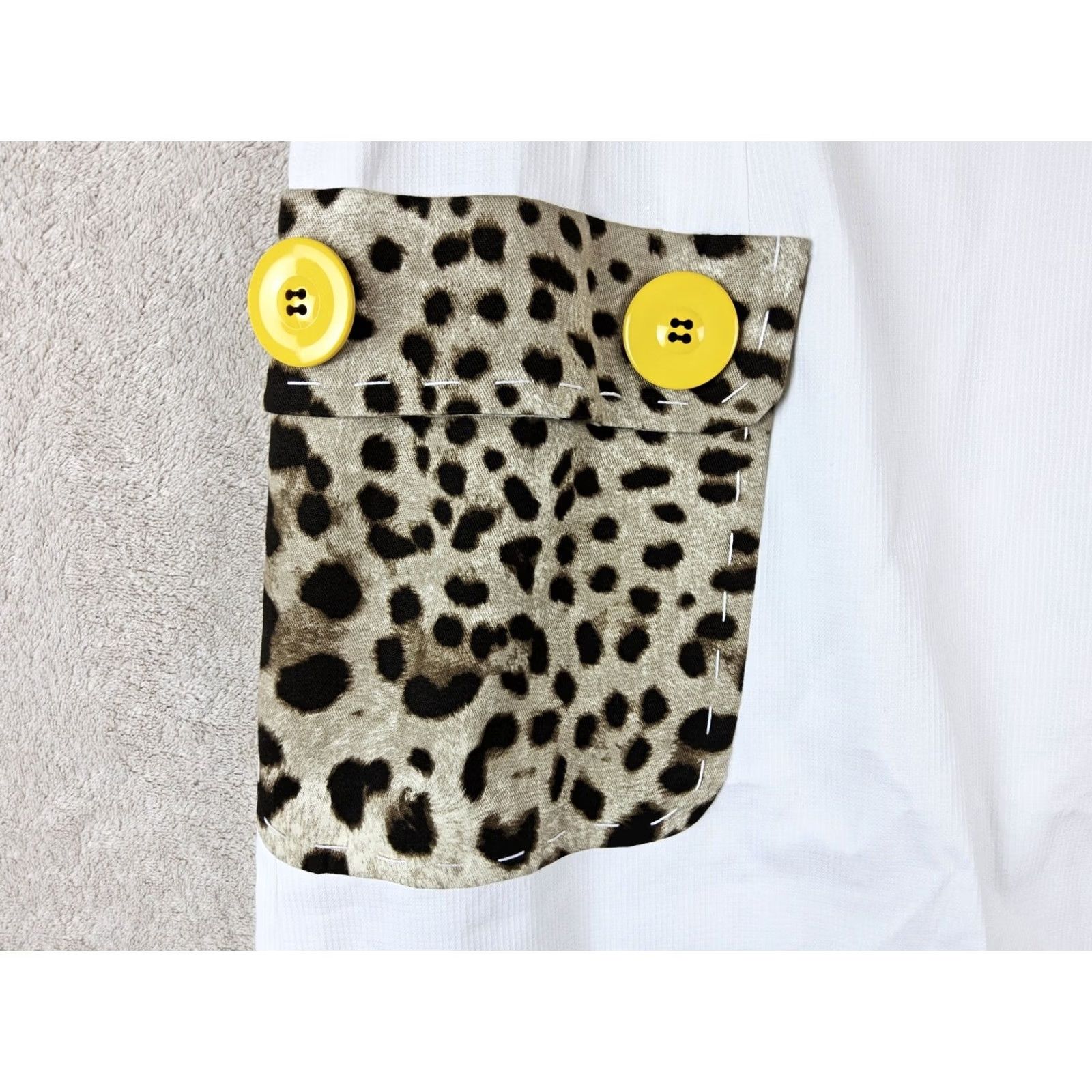 Dolce & Gabbana Dolce&Gabbana Women's Cotton Leopard Pocket Button Midi Skirt Size 40 Multicolor A-Line Slit Button Closure Boys? Size 27" / US 4 / IT 40 - 3 Thumbnail