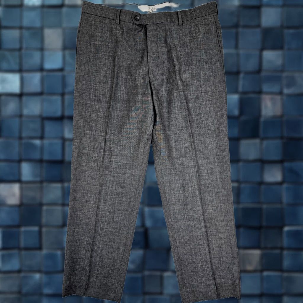 Joseph Abboud JOSEPH ABBOUD Dress Pants Men 36x29 Wool Tollegno 1900 Super 120s Heather Gray Flat Front, Regular Fit, Button Pockets, Dress Trouser Size US 36 / EU 52 - 1 Thumbnail