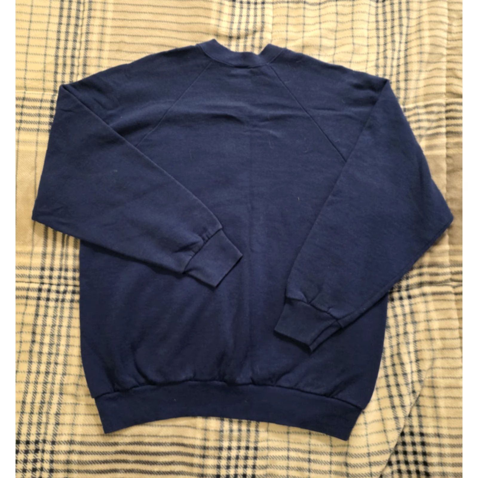 Fruit Of The Loom VINTAGE Fruit Of The Loom BLUE Sweatshirt Crewneck Fleece XL Adult Regular Men Pullover Cotton Polyester Solid Size US XL / EU 56 / 4 - 2 Thumbnail