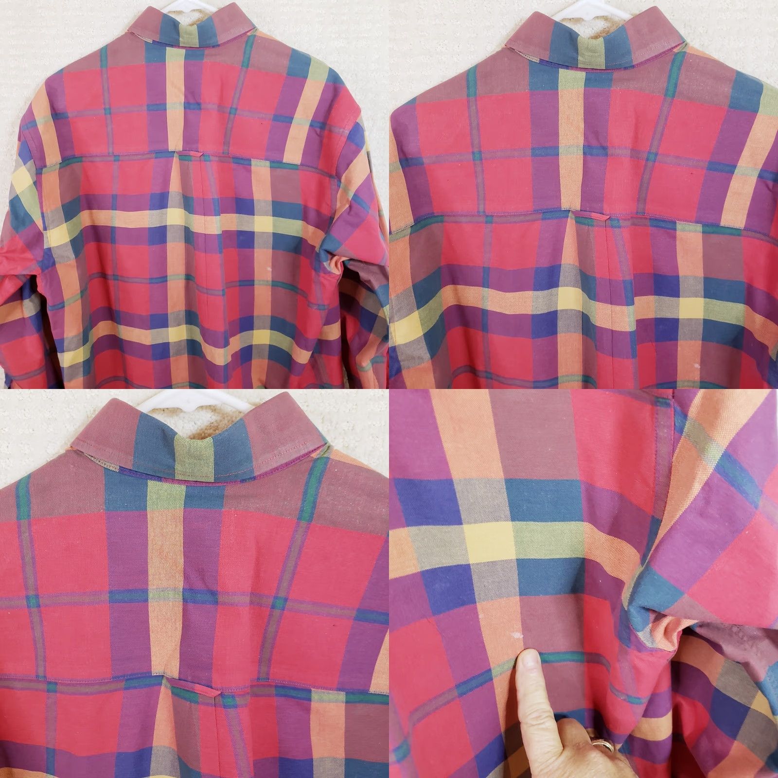 Lands' End Lands' End Men's M Bright Multicolor Plaid Button Down Long Sleeve Cotton Shirt Size US M / EU 48-50 / 2 - 8 Thumbnail