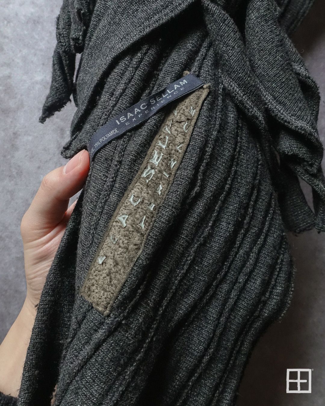 Isaac Sellam Experience Isaac Sellam Asymmetrical Pleated Twisted Scarf Grey Size ONE SIZE - 3 Thumbnail