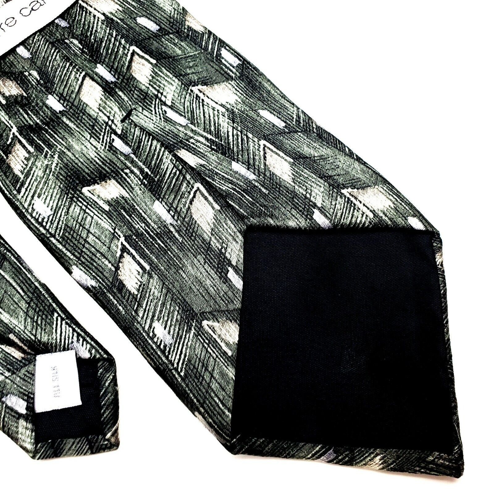 Pierre Cardin Pierre Cardin Silk Tie Green Abstract Print Classic Size ONE SIZE - 5 Thumbnail