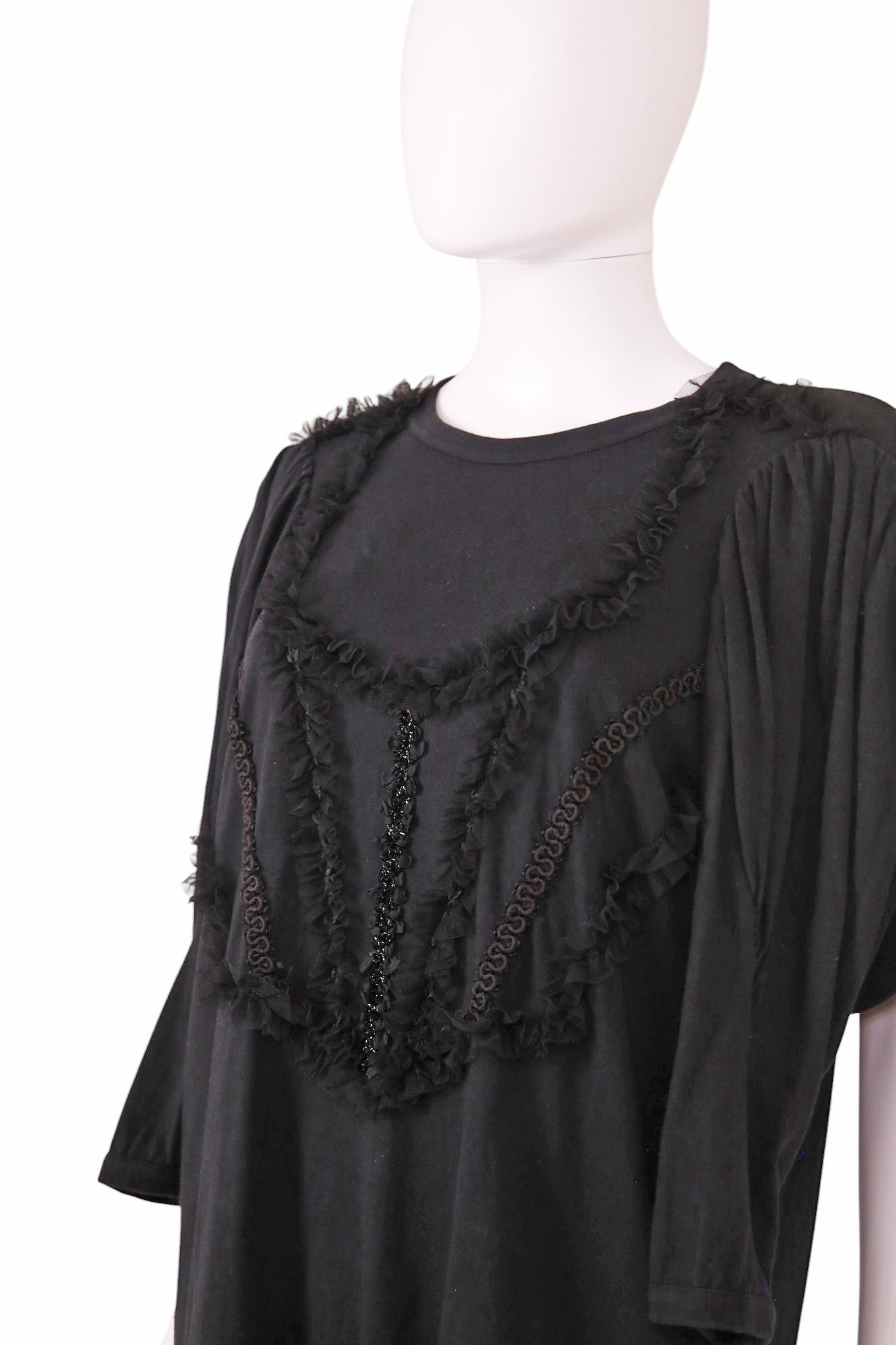 Comme des Garcons F/W 2006 Black Floral Lace MultiSleeves T-Shirt Size M / US 6-8 / IT 42-44 - 4 Thumbnail