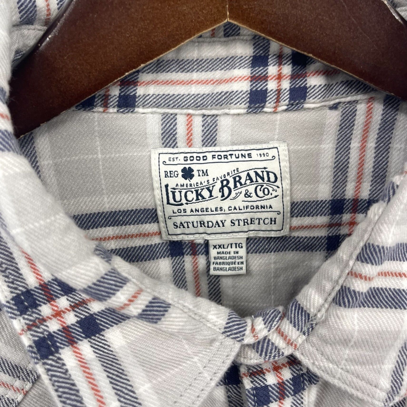 Lucky Brand Lucky Brand Western Shirt Men 2XL Pocket Stretch Plaid Casual Christmas? Size US XXL / EU 58 / 5 - 6 Thumbnail