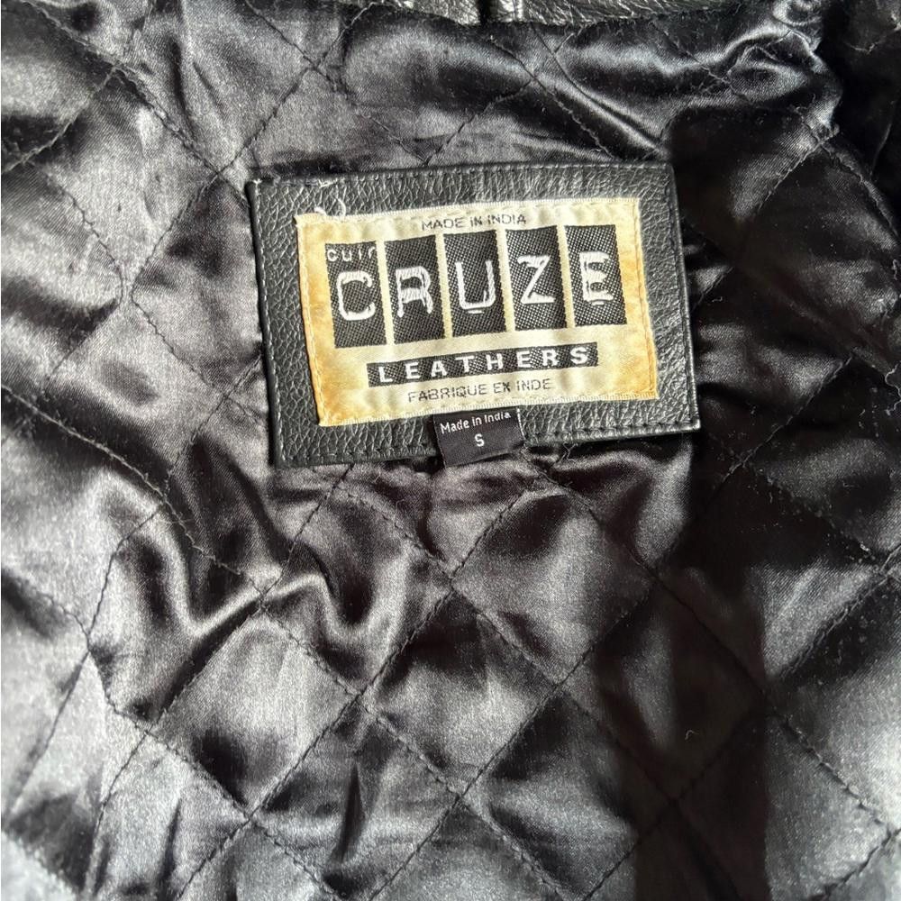 Designer Vintage Cruze Black Leather Jacket Size US S / EU 44-46 / 1 - 4 Thumbnail