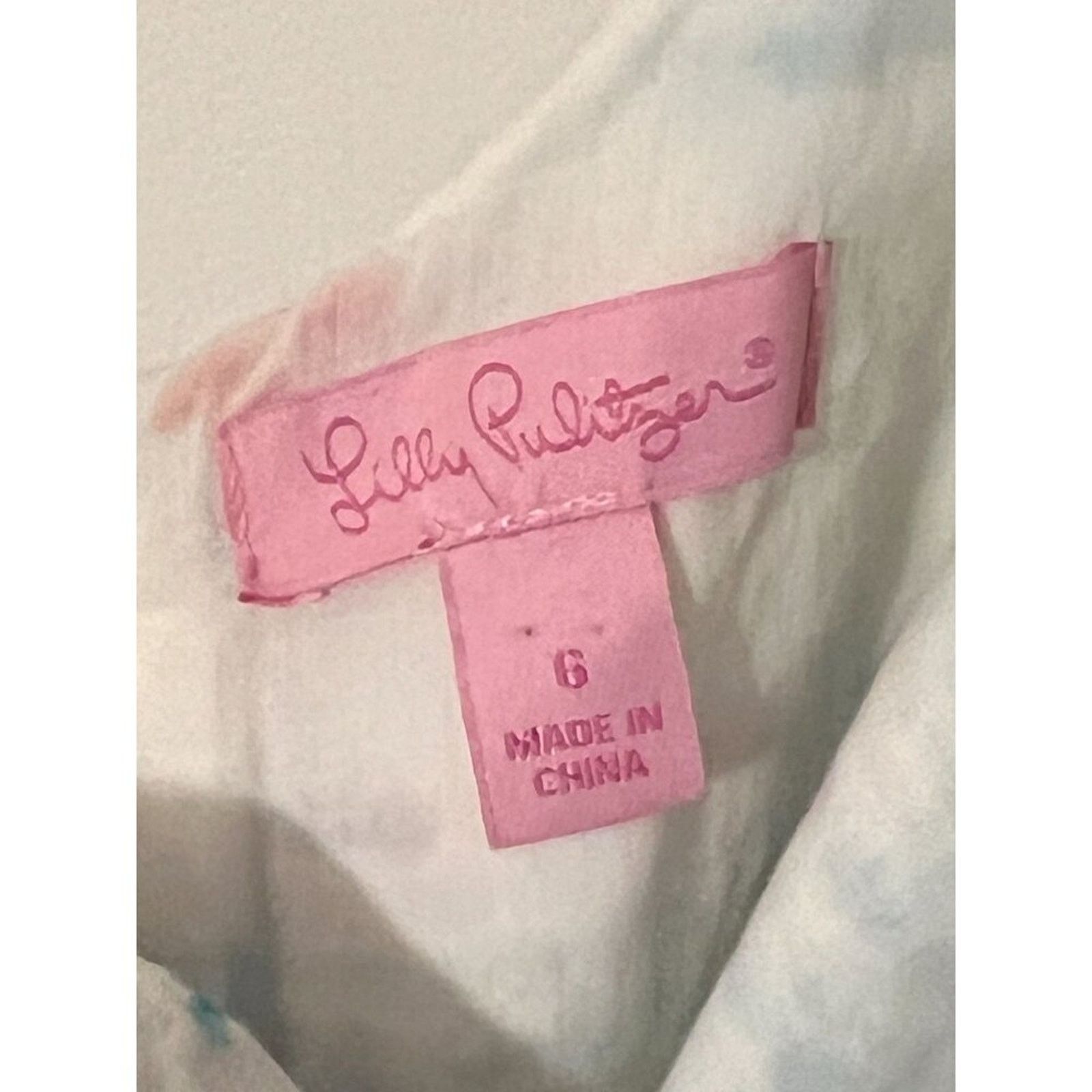 Lilly Pulitzer Lilly Pulitzer Delia Shift Dress Pique Knit Resort White 6 Size M / US 6-8 / IT 42-44 - 13 Thumbnail