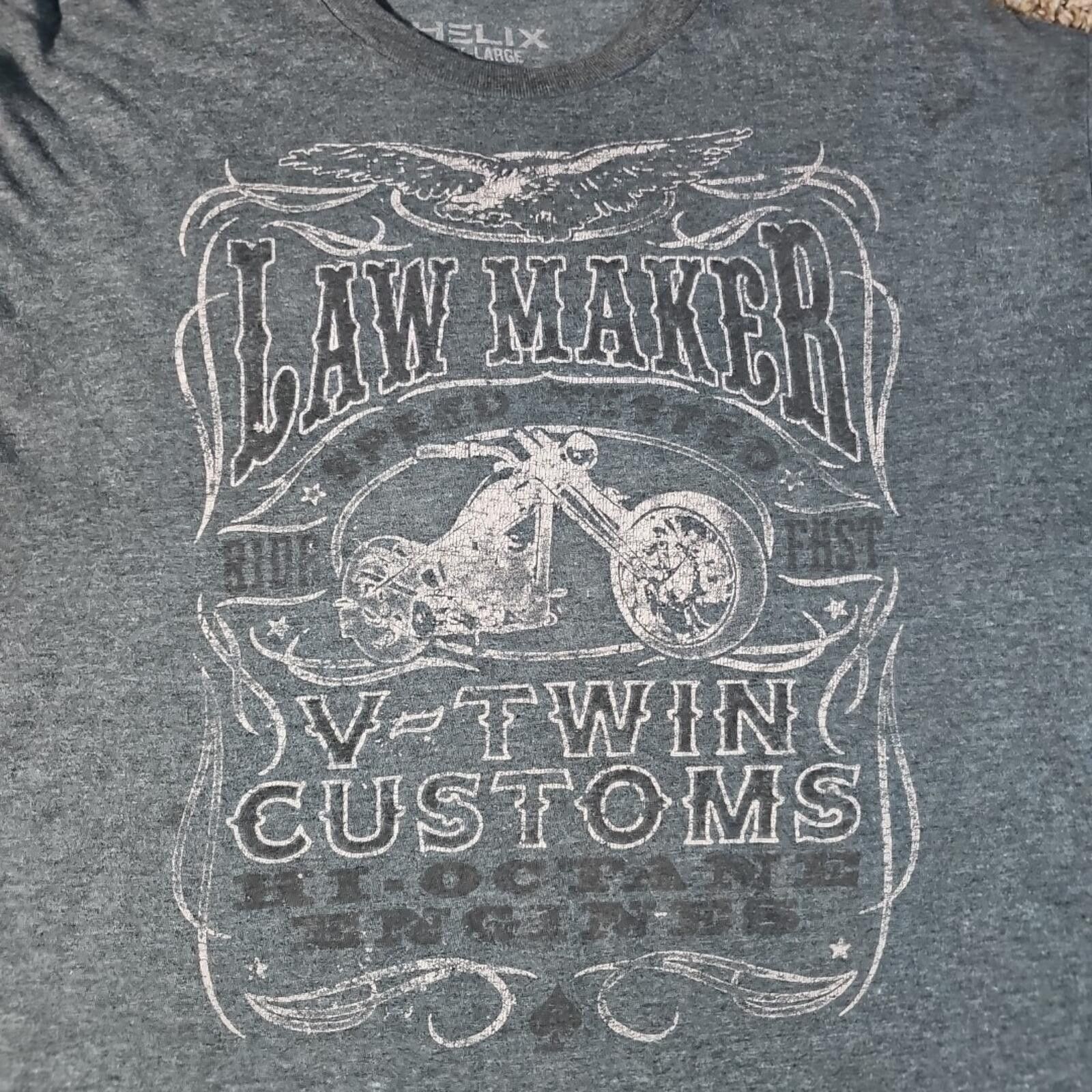 Helix Helix Law Maker V Twin Engines Customes Motorcycle Tshirt XL Size US XL / EU 56 / 4 - 3 Thumbnail