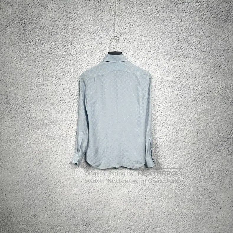 Gucci Gucci Light blue full printed dark flower logo long-sleeve Size XS / US 0-2 / IT 36-38 - 2 Thumbnail