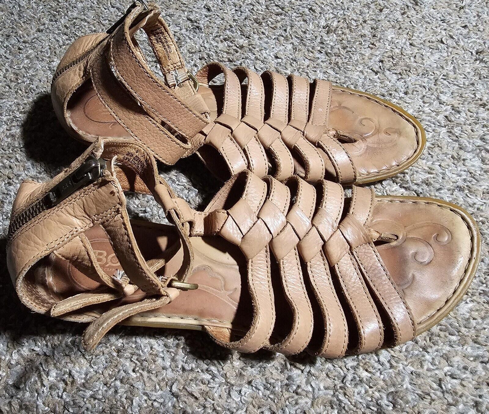 Designer B.O.C. Born 9 Gladiator Straps Leather Sandals Casual Size US 9 / IT 39 - 1 Thumbnail