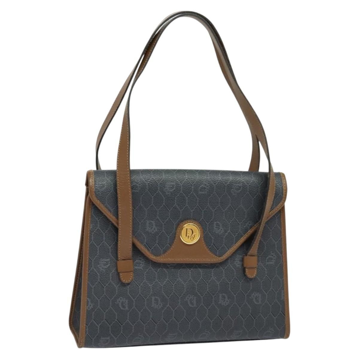 Dior DIOR Honeycomb Canvas Hand Bag Pvc Leather Gray Gold Size ONE SIZE - 1 Thumbnail