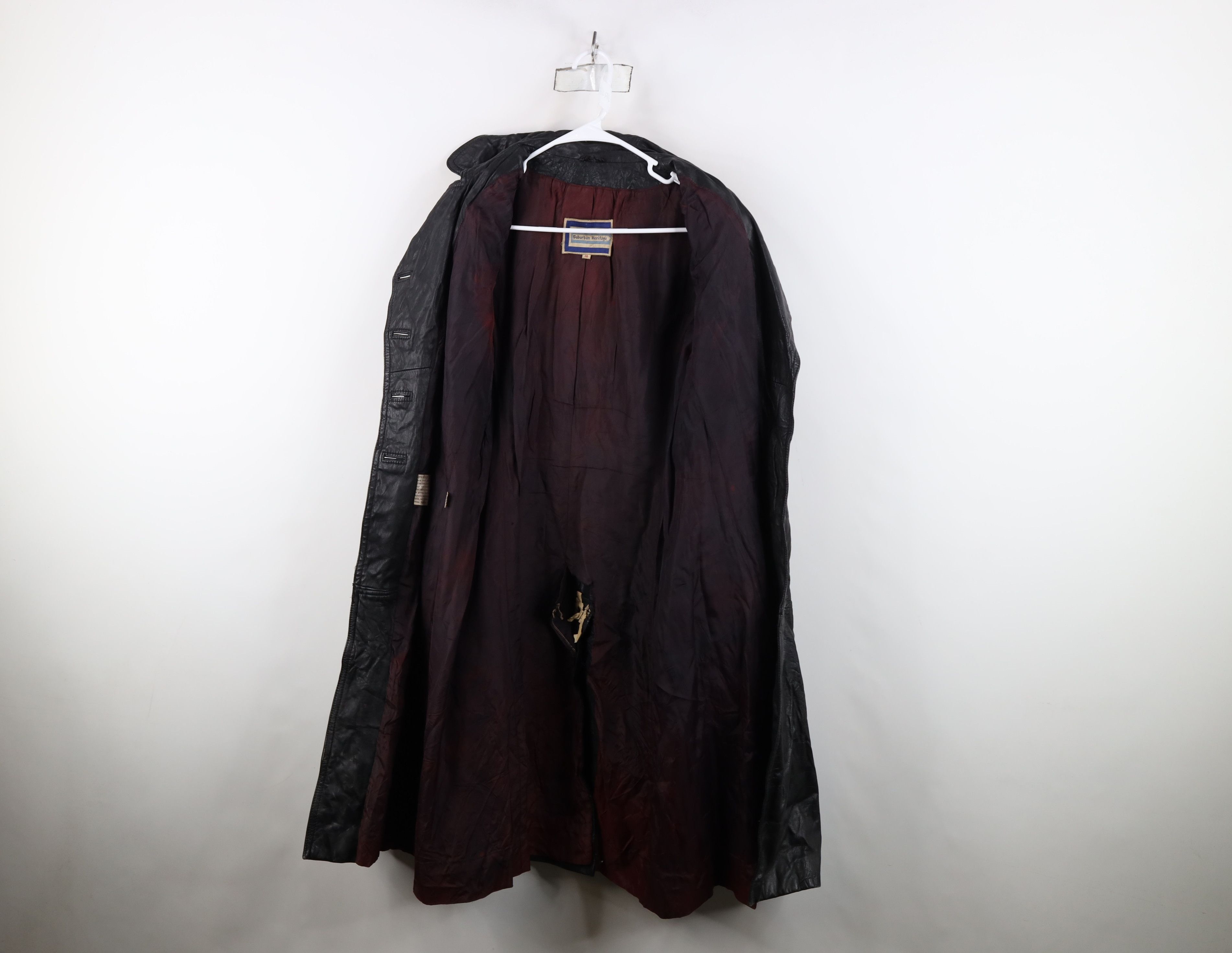 Vintage Vintage 70s Streetwear Goth Leather Trench Coat Jacket Black Size L / US 10 / IT 46 - 9 Thumbnail