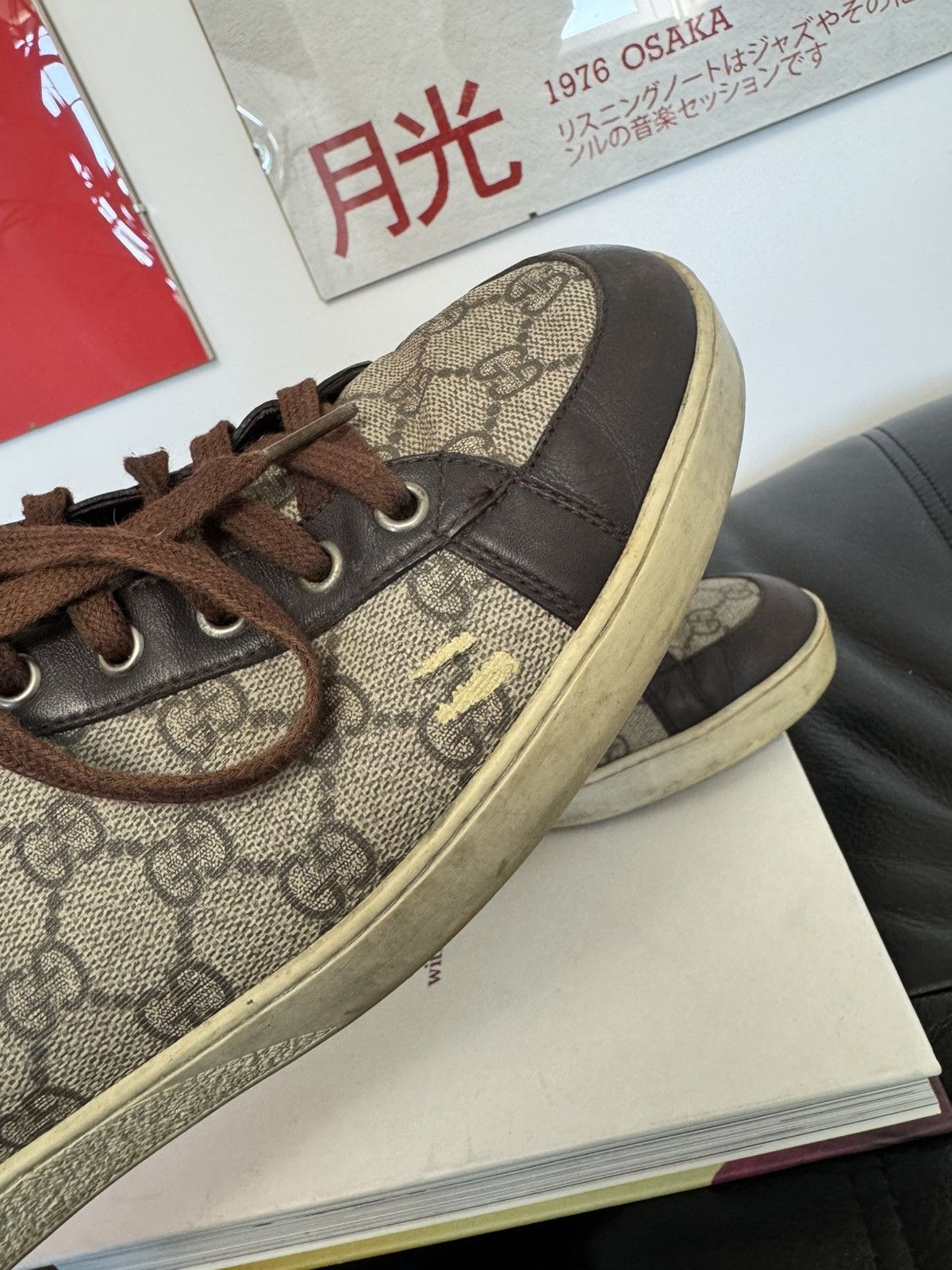 Gucci Gucci Monogram High-Top Sneakers Brown Luxury Designer Rare Size US 10 / EU 43 - 7 Thumbnail