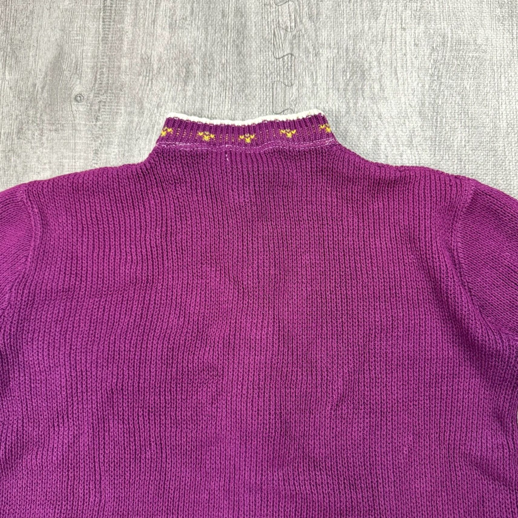 Vintage VINTAGE Marisa Christina Womens Cardigan Sweater Floral Knit Button Size S Purple 70s Size S / US 4 / IT 40 - 5 Thumbnail