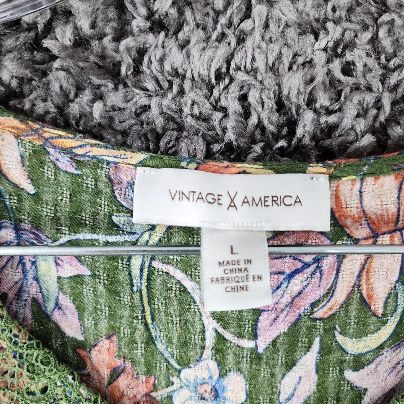 Vintage VINTAGE Vintage America Green Floral Blouse Adult Large Womens Size L / US 10 / IT 46 - 4 Thumbnail