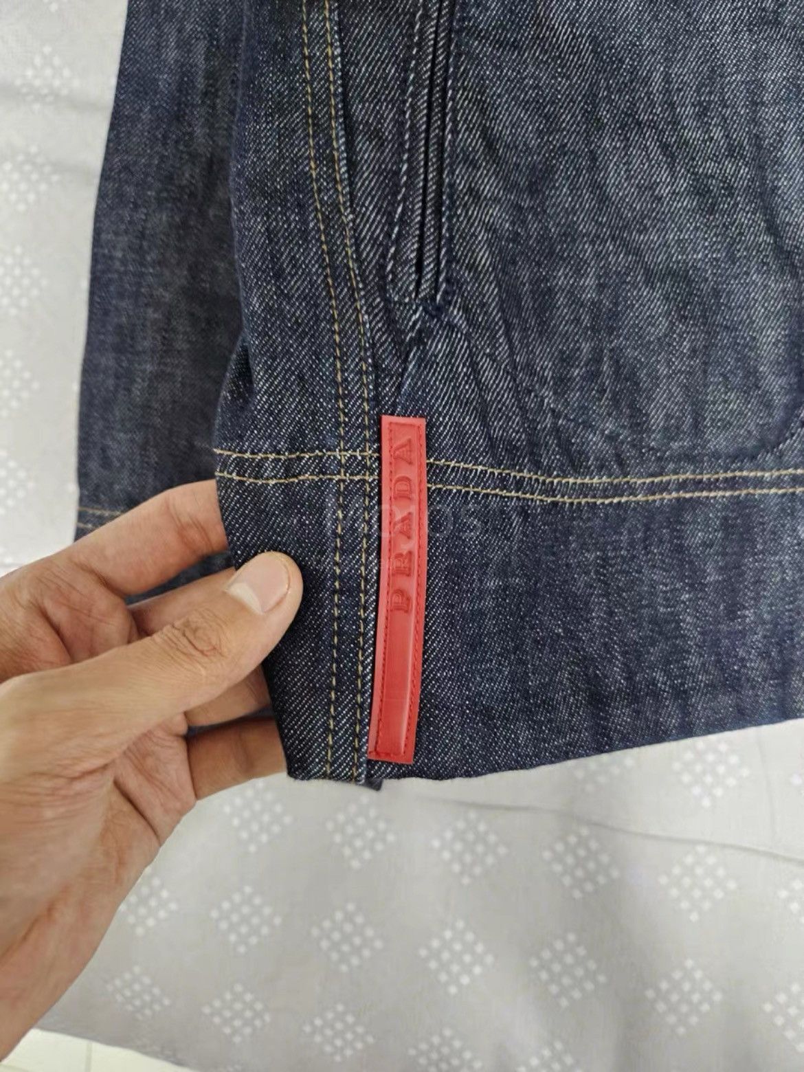 Prada Sz 44 Prada Sports Red Label Raw Denim Jacket Size US S / EU 44-46 / 1 - 5 Thumbnail