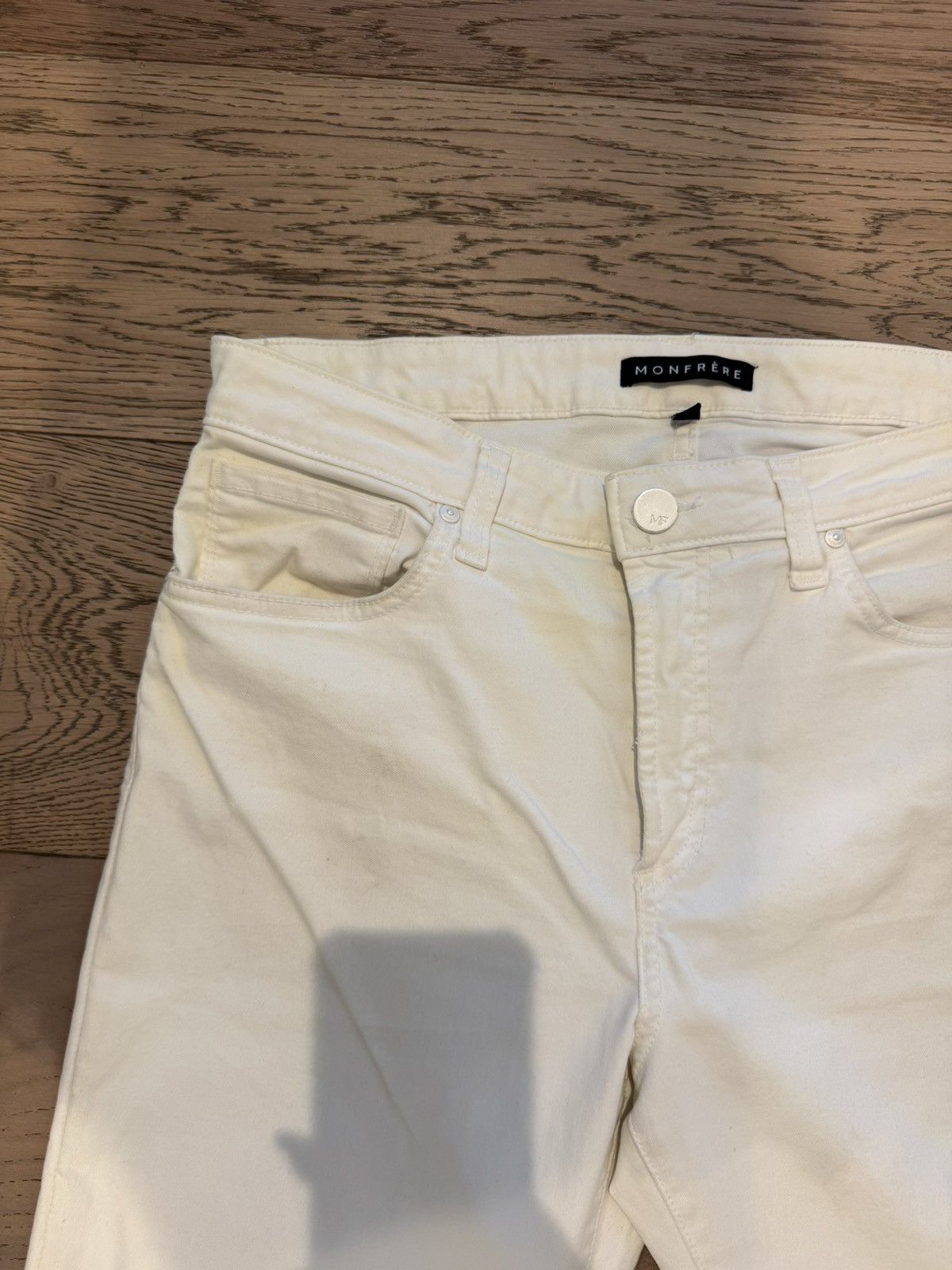 MONFRERE Monfrère Slim Fit White Jeans 33 Size US 33 - 4 Thumbnail
