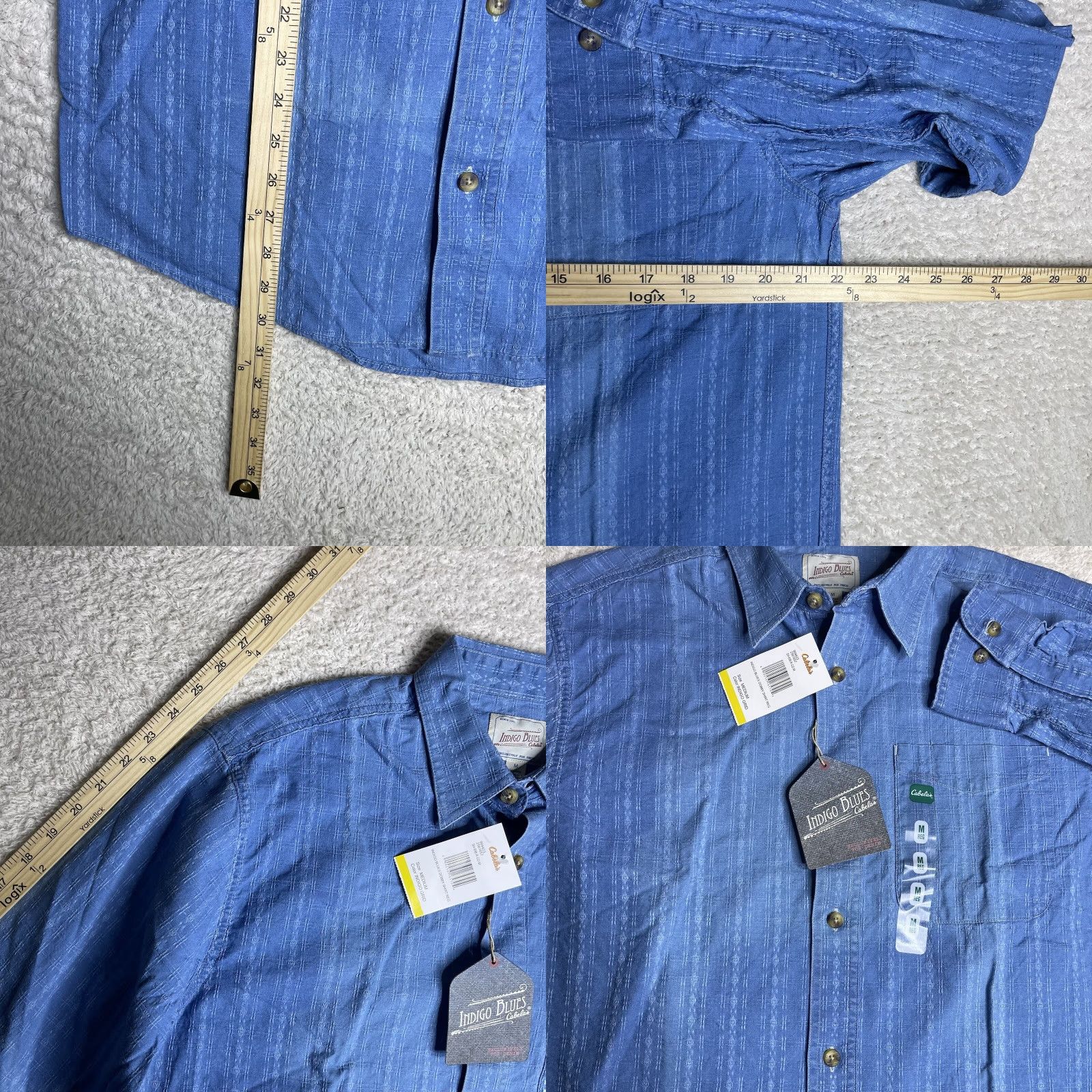 Vintage VINTAGE Cabela's Indigo Blues Shirt Men M Long Sleeve Button-Up Geometric Southwestern NWT FLAWS Blue Cotton Size US M / EU 48-50 / 2 - 8 Thumbnail