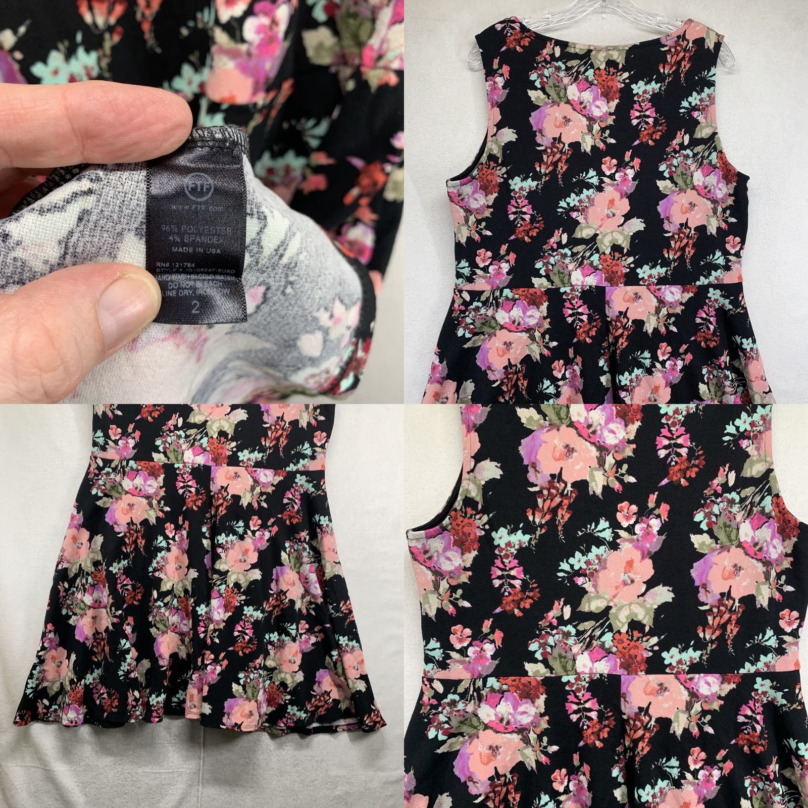Vintage Fashion to Figure Maxi Dress Woman’s Plus Size Black Floral Size 2 Size XS / US 0-2 / IT 36-38 - 8 Thumbnail