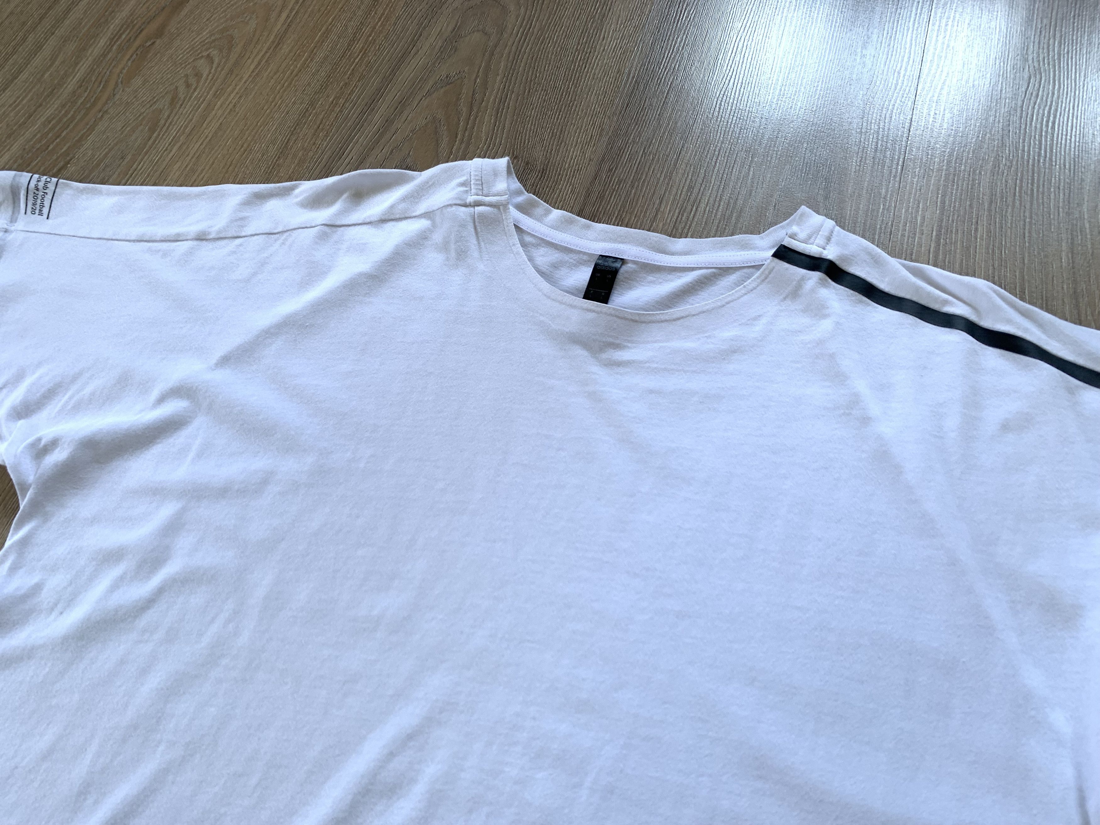 Adidas Adidas White Cotton T Shirt Size US L / EU 52-54 / 3 - 4 Thumbnail