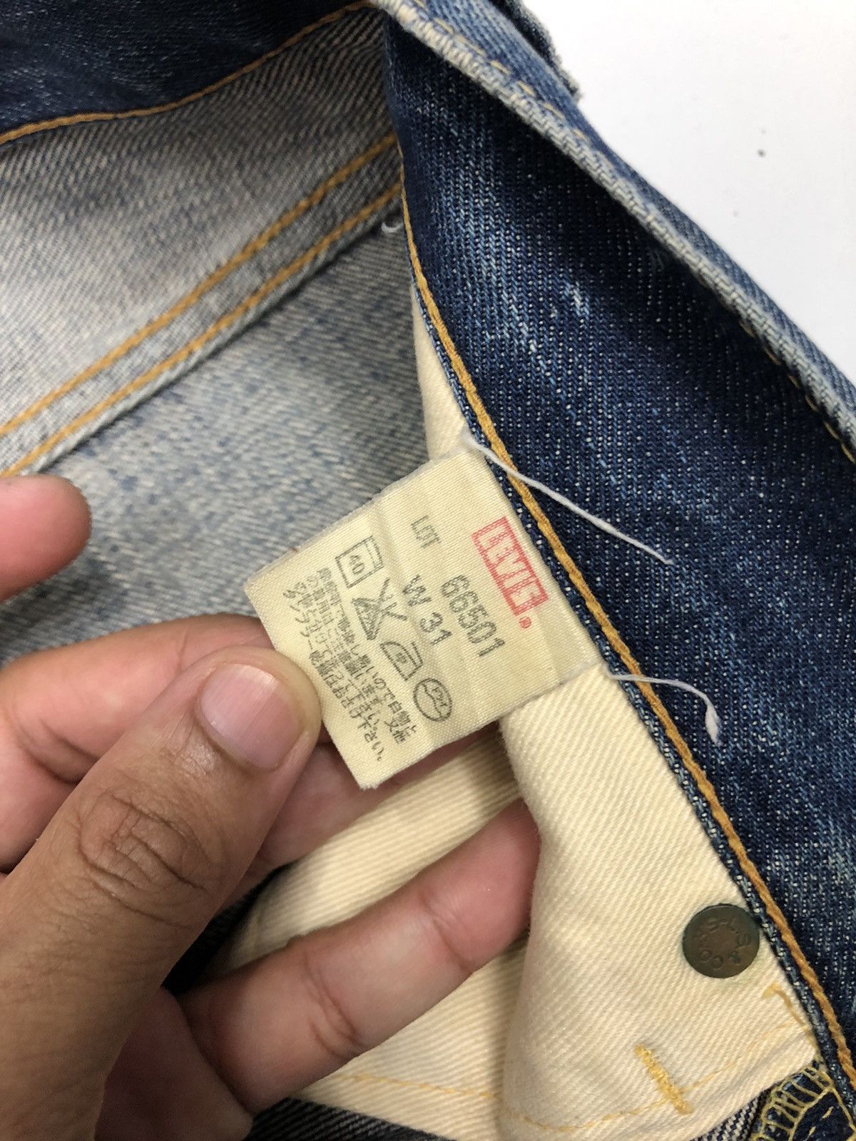 Kapital 🔥LEVIS 501 BIG E SELVEDGE DISTRESS DENIM JEANS Size US 29 - 14 Thumbnail