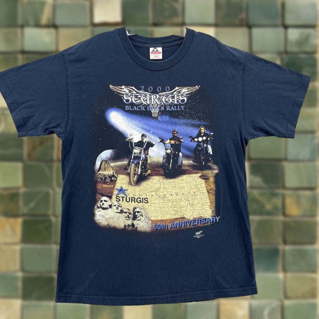 Vintage VTG Sturgis Motorcycle Rally T-Shirt Large Navy USA Eagle Y2k Biker Streetwear Shirt Men L Navy Eagle USA Y2k Biker Streetwear Size US L / EU 52-54 / 3 - 1 Thumbnail