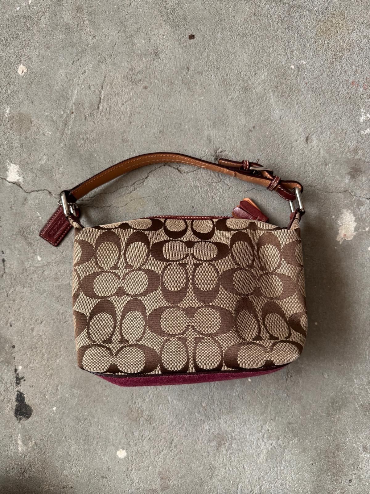 Coach Coach Signature Mini Hobo Striped Suede Shoulder Bag Size ONE SIZE - 5 Thumbnail