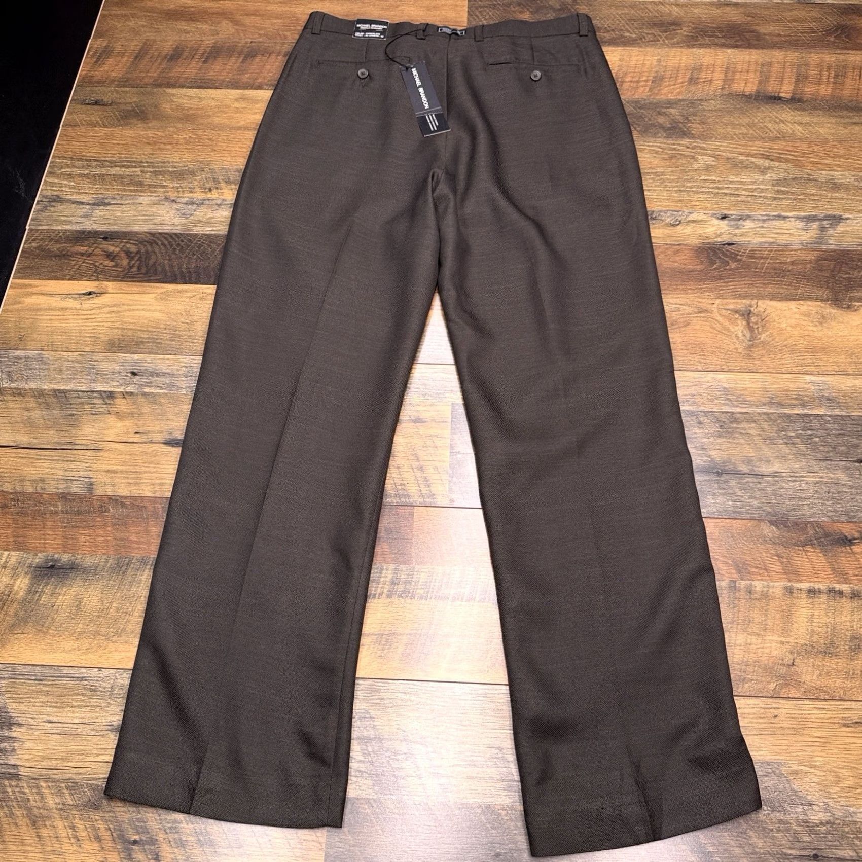 Vintage Michael Brandon Dress Pants Mens 36x32 Chocolate Wrinkle Resistant New Size US 36 / EU 52 - 3 Thumbnail