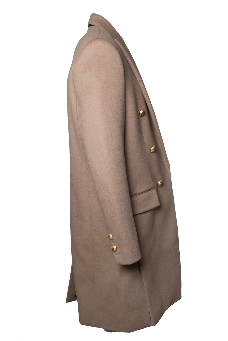 Balmain Balmain, beige wool overcoat with gold buttons Size US XL / EU 56 / 4 - 2 Thumbnail